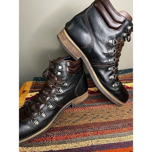 Pikolinos Mens Black Leather Lace Up Ankle Boots Size 48 - Picture 8 of 9